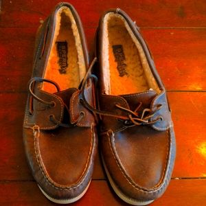 Sperry Top Sider boat shoes lined for warmth